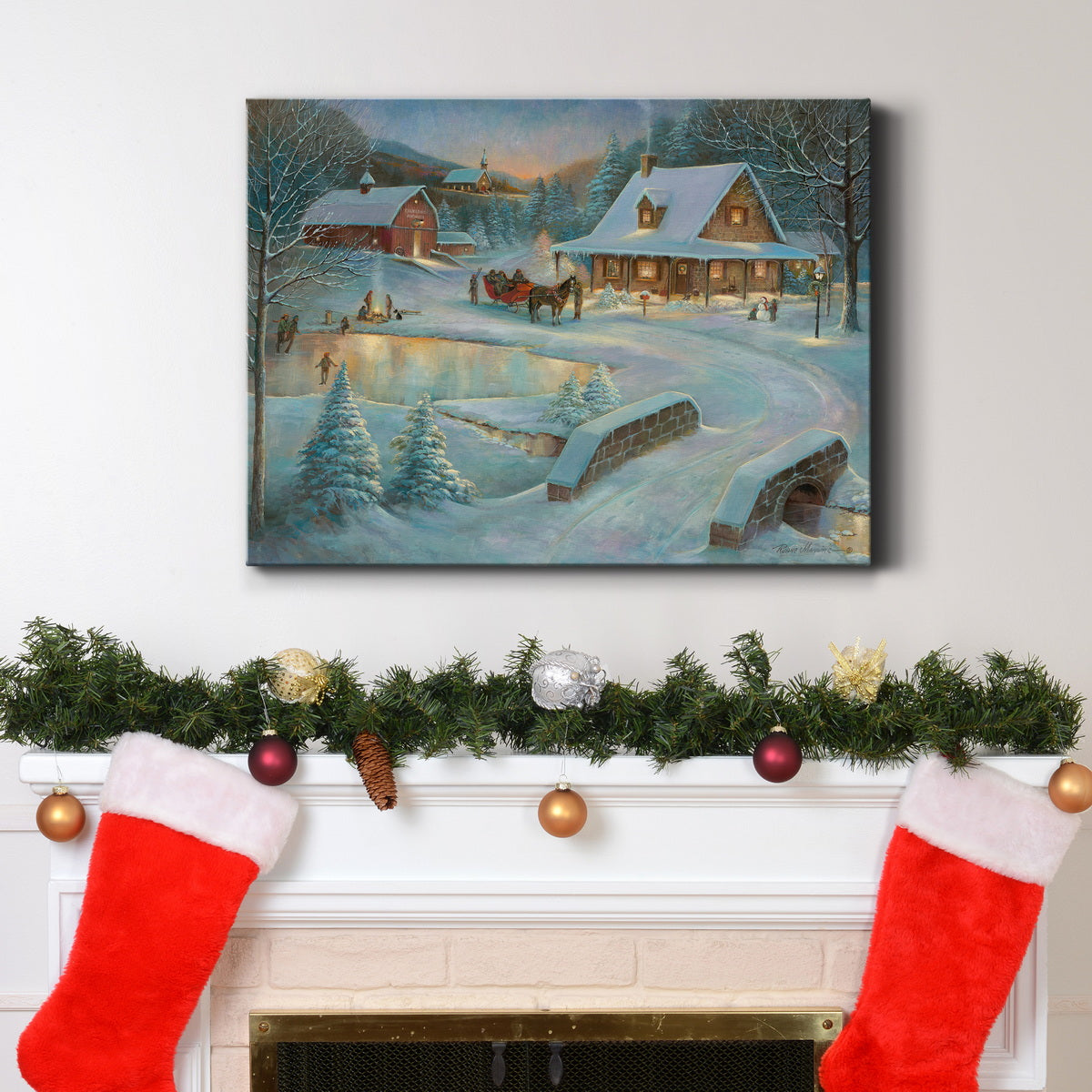 Little Meadows Xmas - Premium Gallery Wrapped Canvas  - Ready to Hang