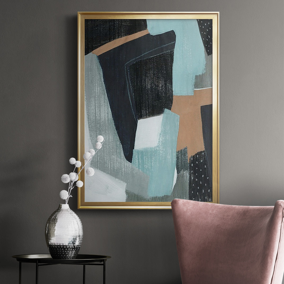 Tangerine Lagoon II - Modern Framed Canvas Print