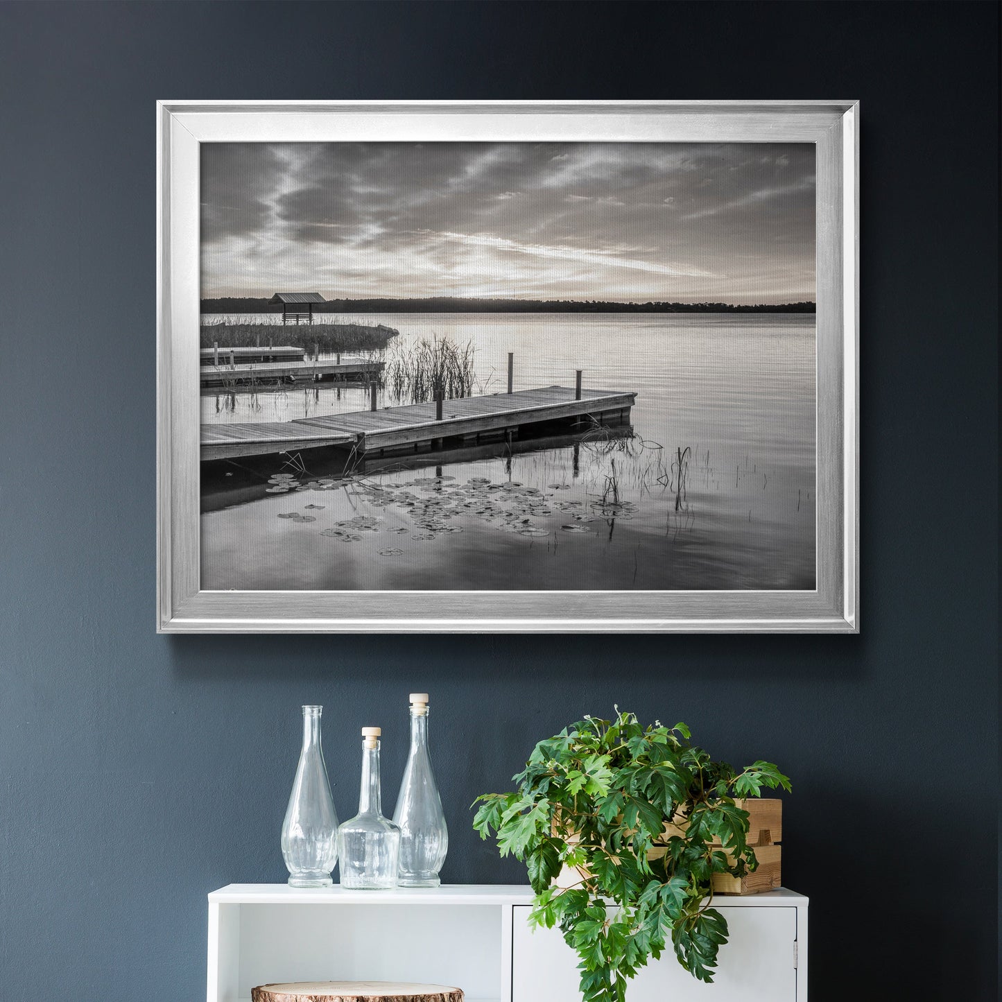 Soft Summer Sunrise - Modern Framed Canvas Print