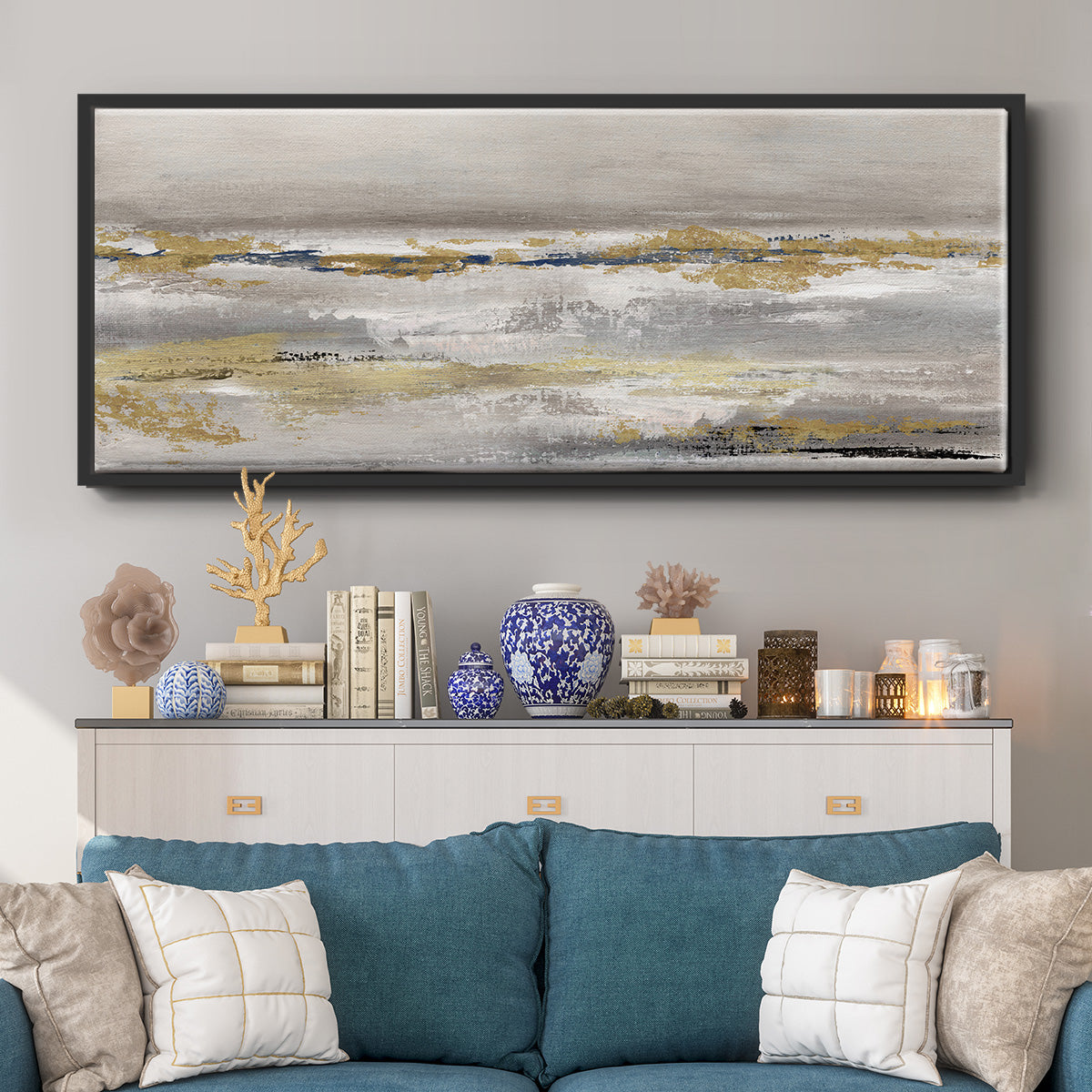 Golden Fog - Floater Framed Canvas Print