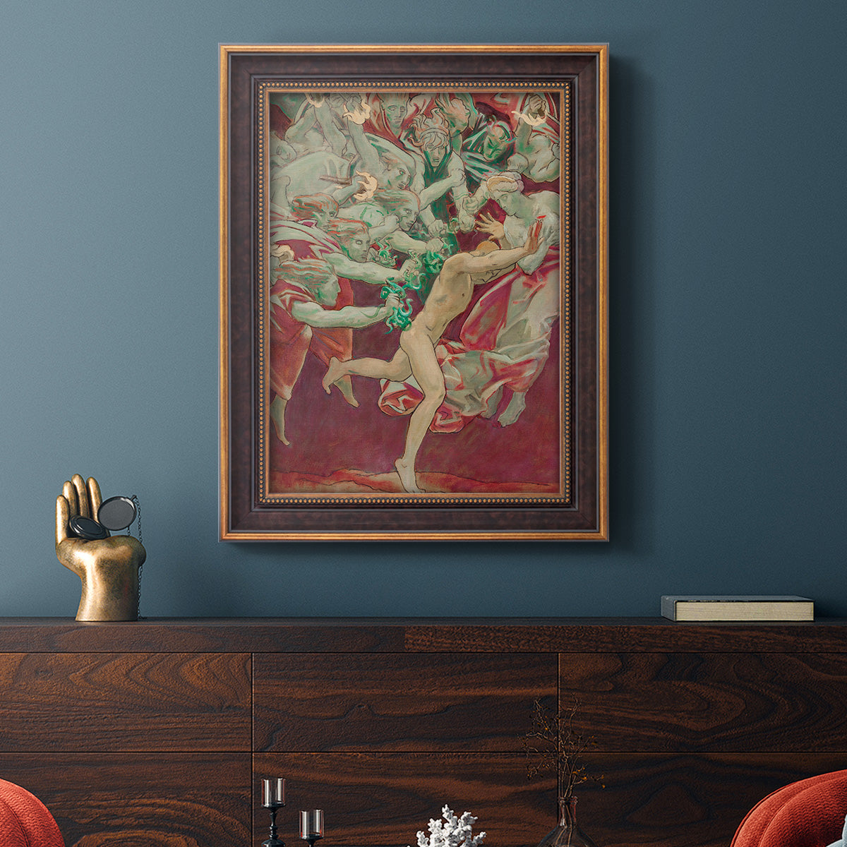 Orestes and the Furies - Ornate Framed Canvas Print