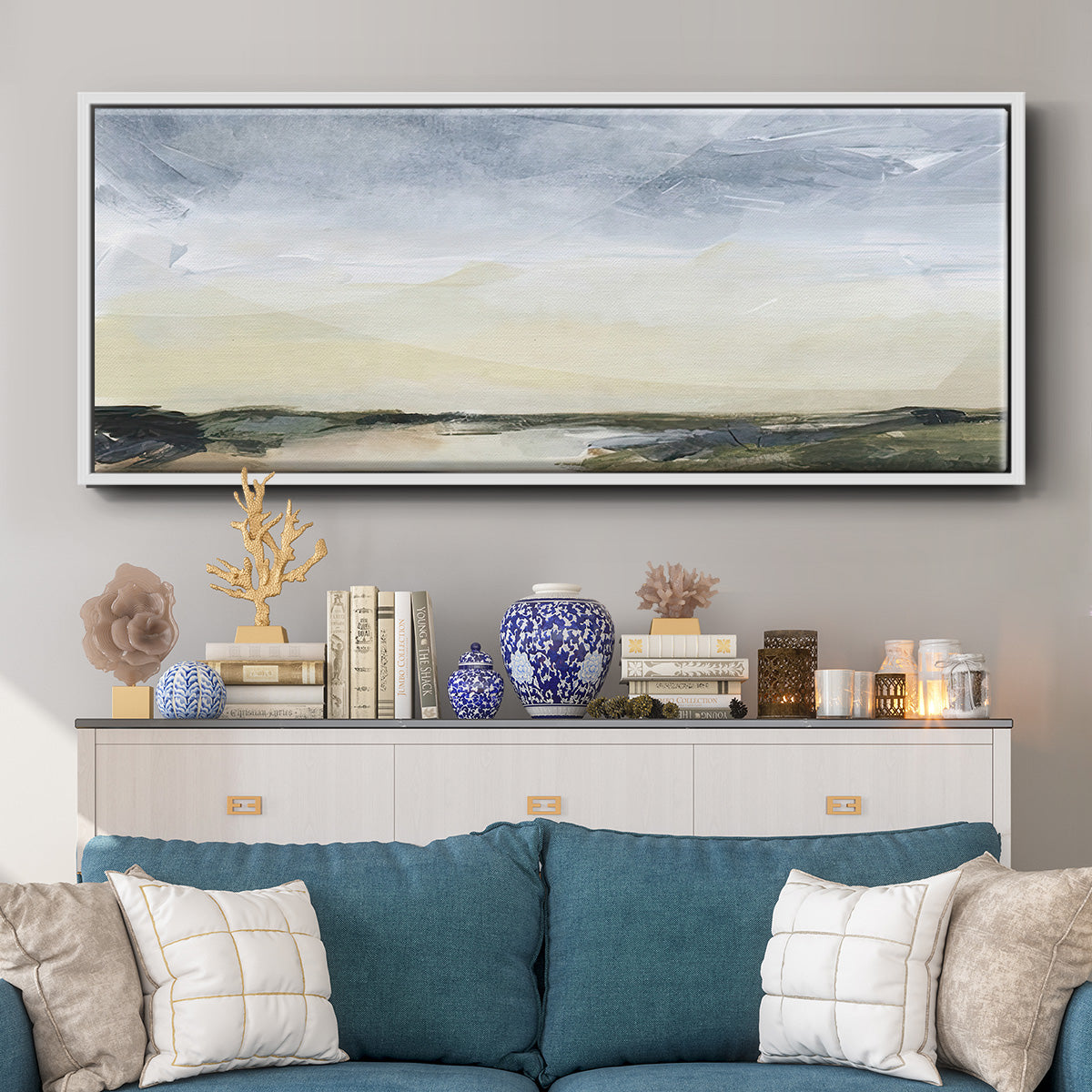 Green Ridge II - Floater Framed Canvas Print