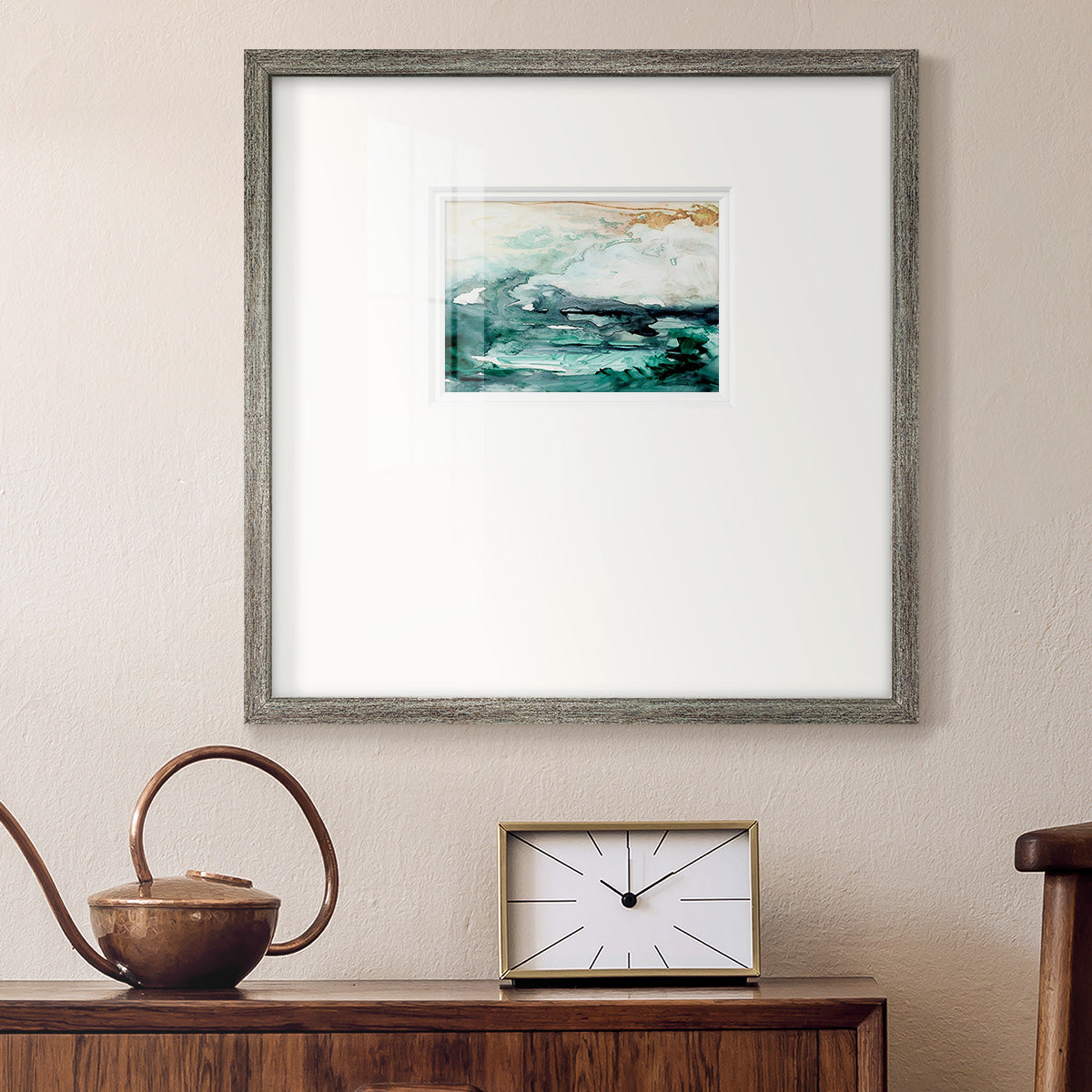 Sea Foam Flow I Premium Framed Print Double Matboard