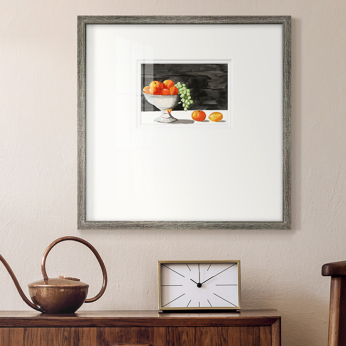 Watercolor Fruit Bowl II Premium Framed Print Double Matboard