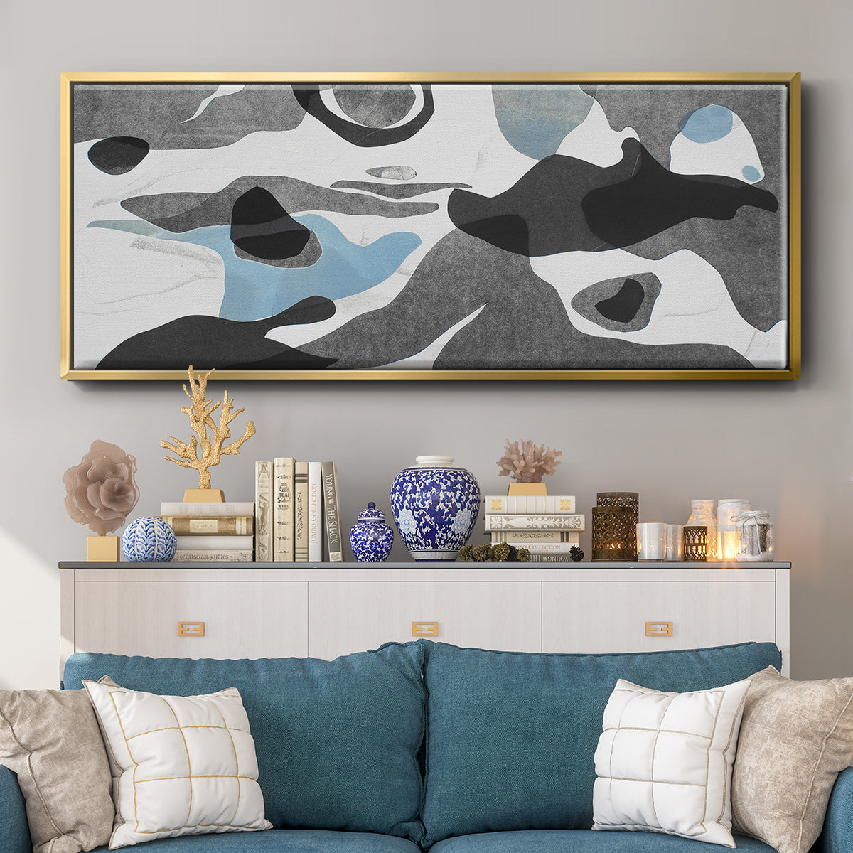 Rivers & Stones III - Floater Framed Canvas Print