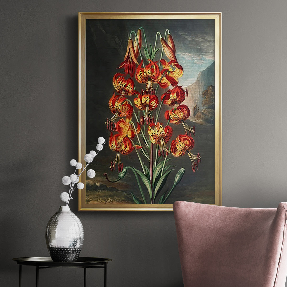 Temple of Flora III - Modern Framed Canvas Print