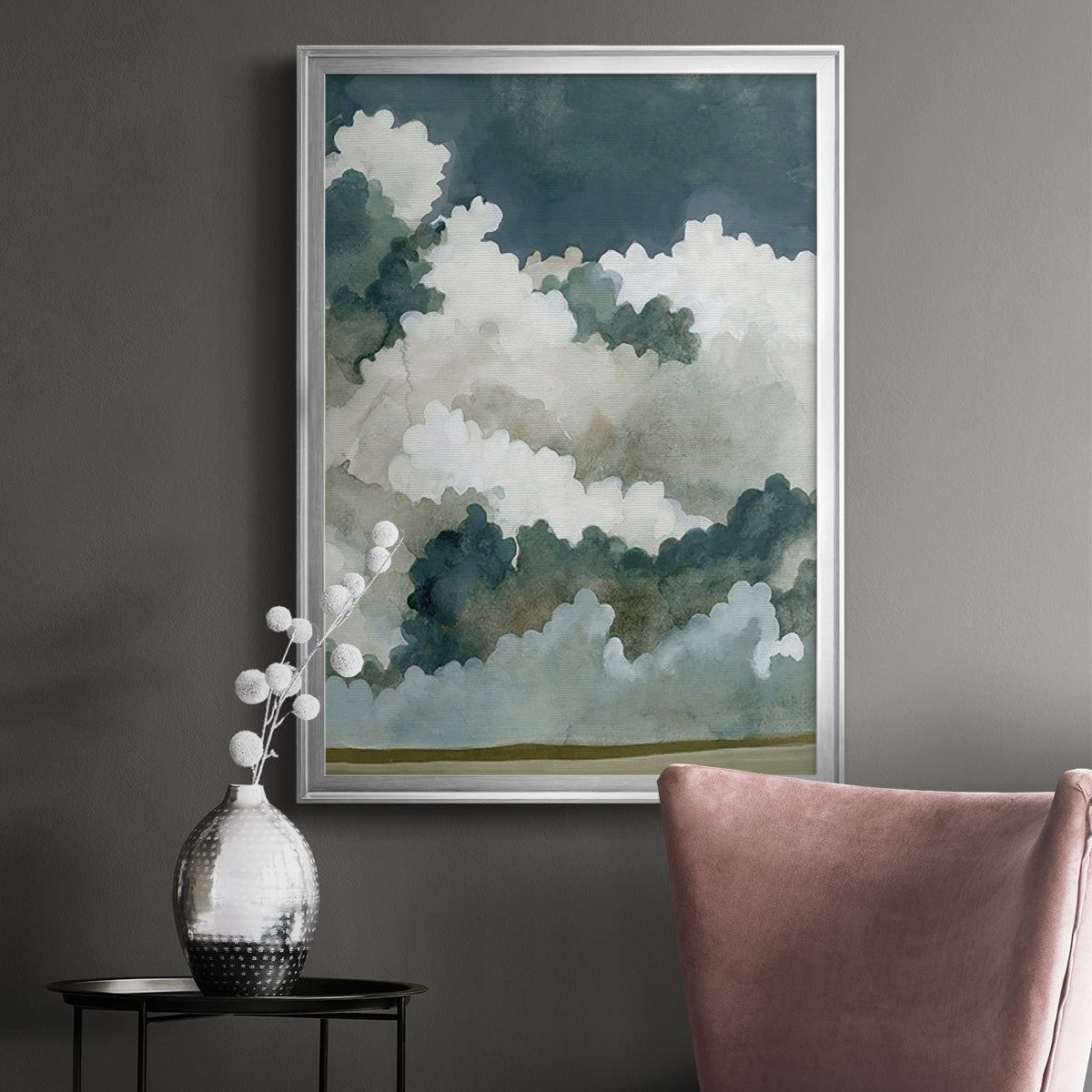 Vast Neutral Sky - Modern Framed Canvas Print