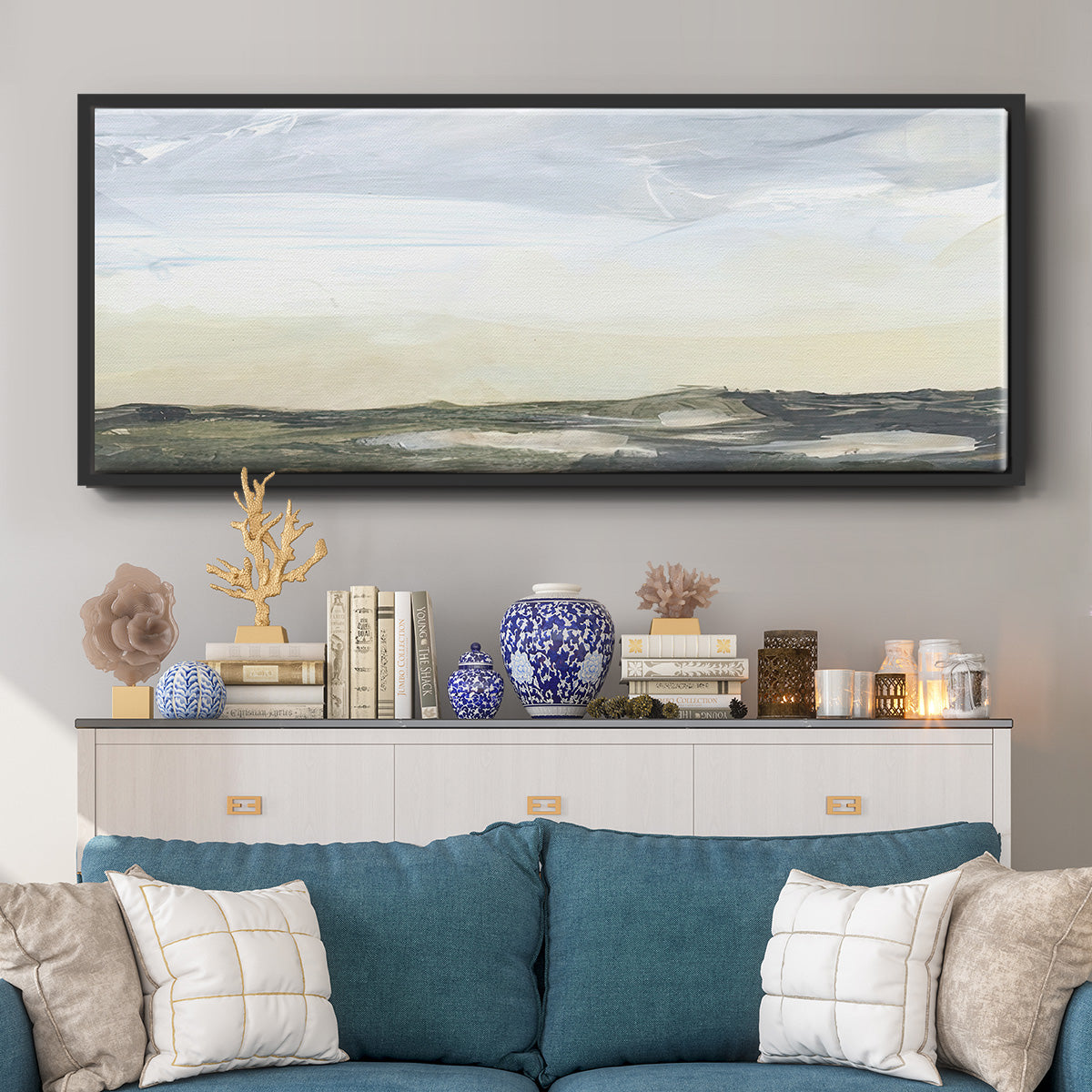 Green Ridge I - Floater Framed Canvas Print