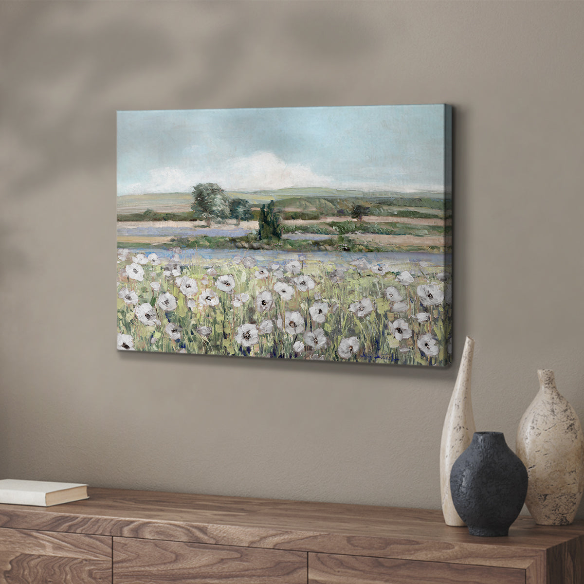 Vintage Poppy Valley - Canvas Art Print