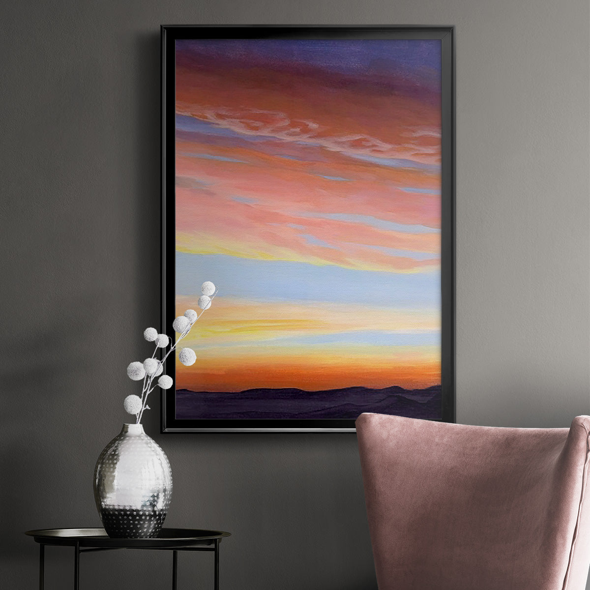 Ignited Dusk II - Modern Framed Canvas Print