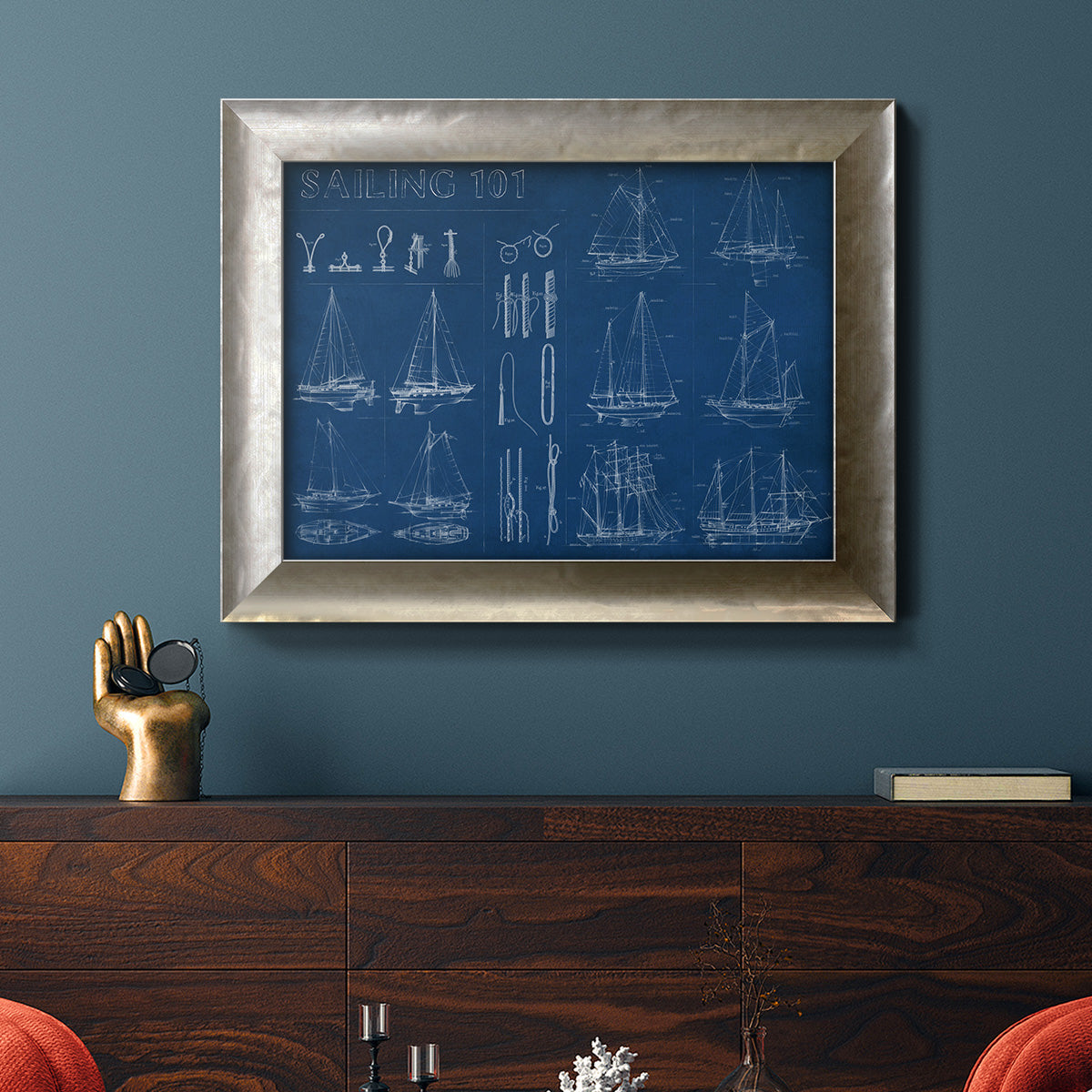 Sailing Infograph Premium Framed Canvas- Ready to Hang