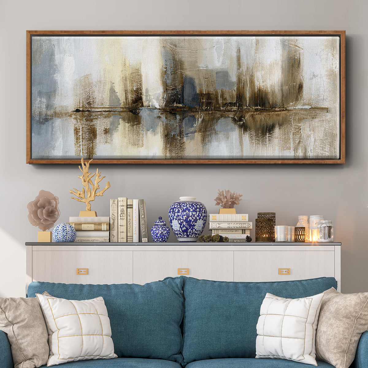 Harbor Lights - Floater Framed Canvas Print