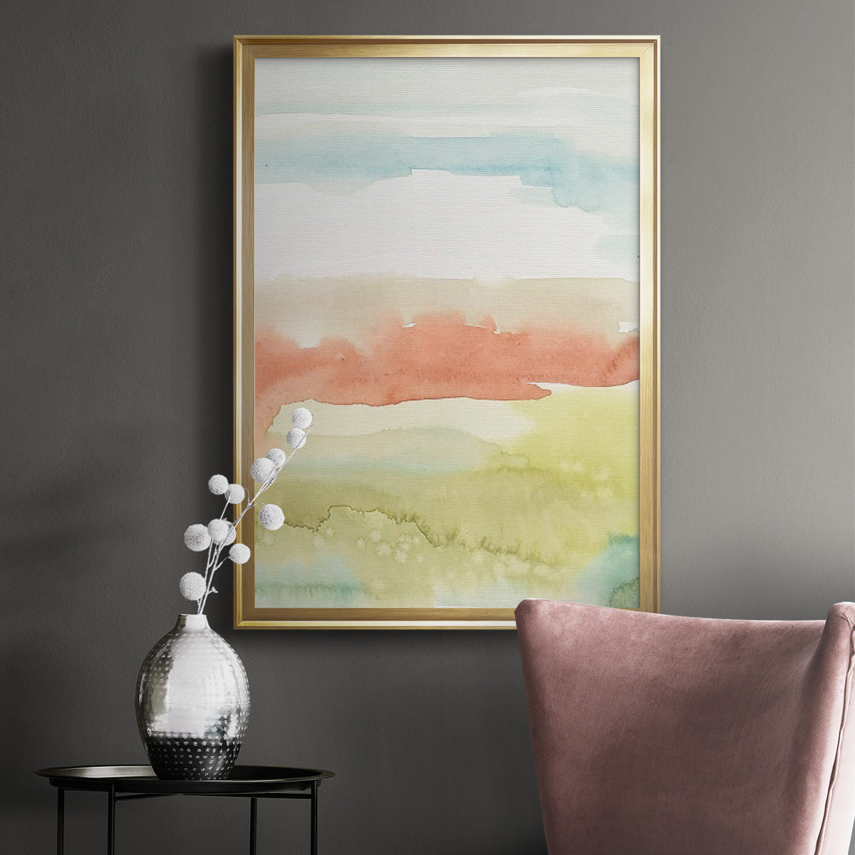 Blushing Sunrise II - Modern Framed Canvas Print