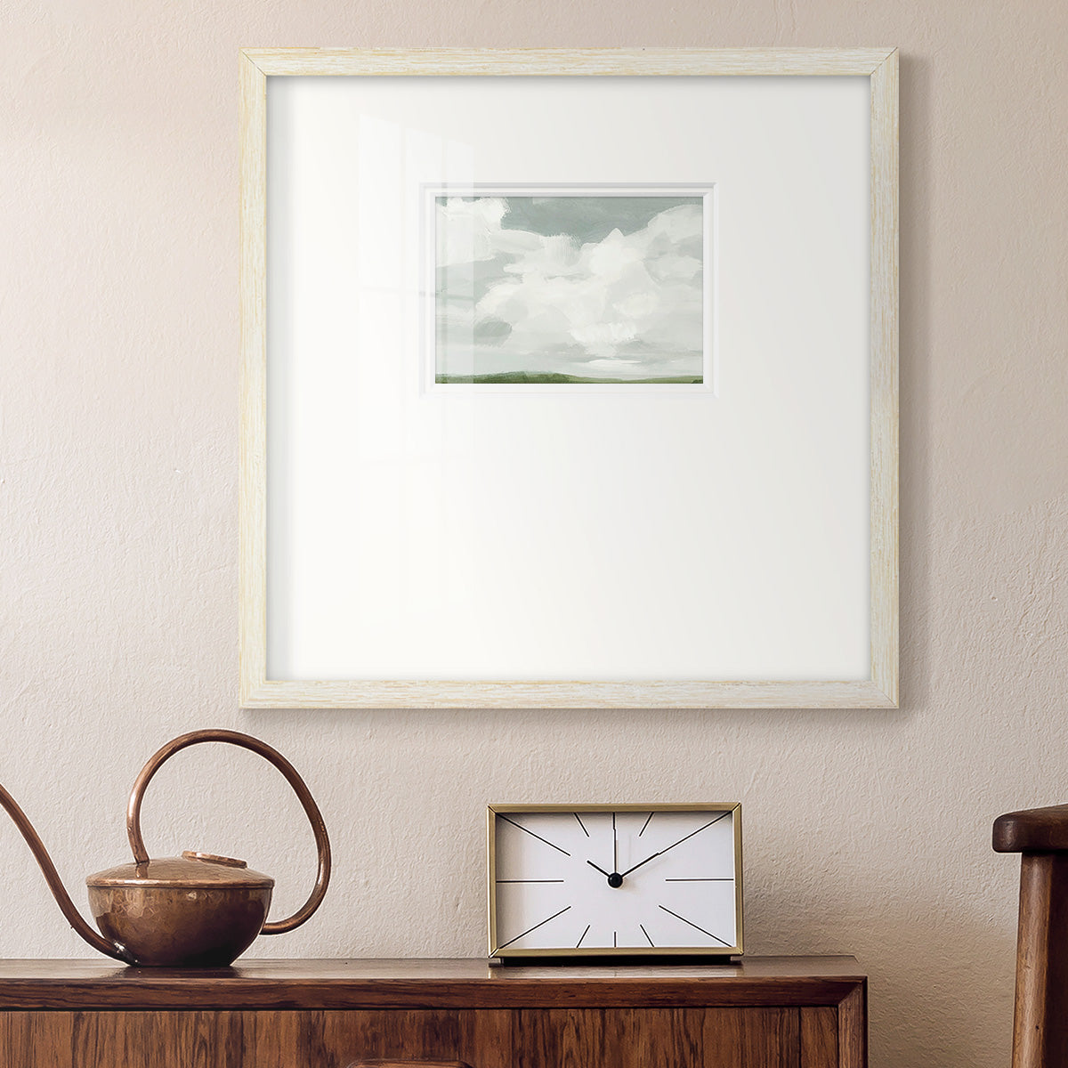 Gray Stone Sky I Premium Framed Print Double Matboard