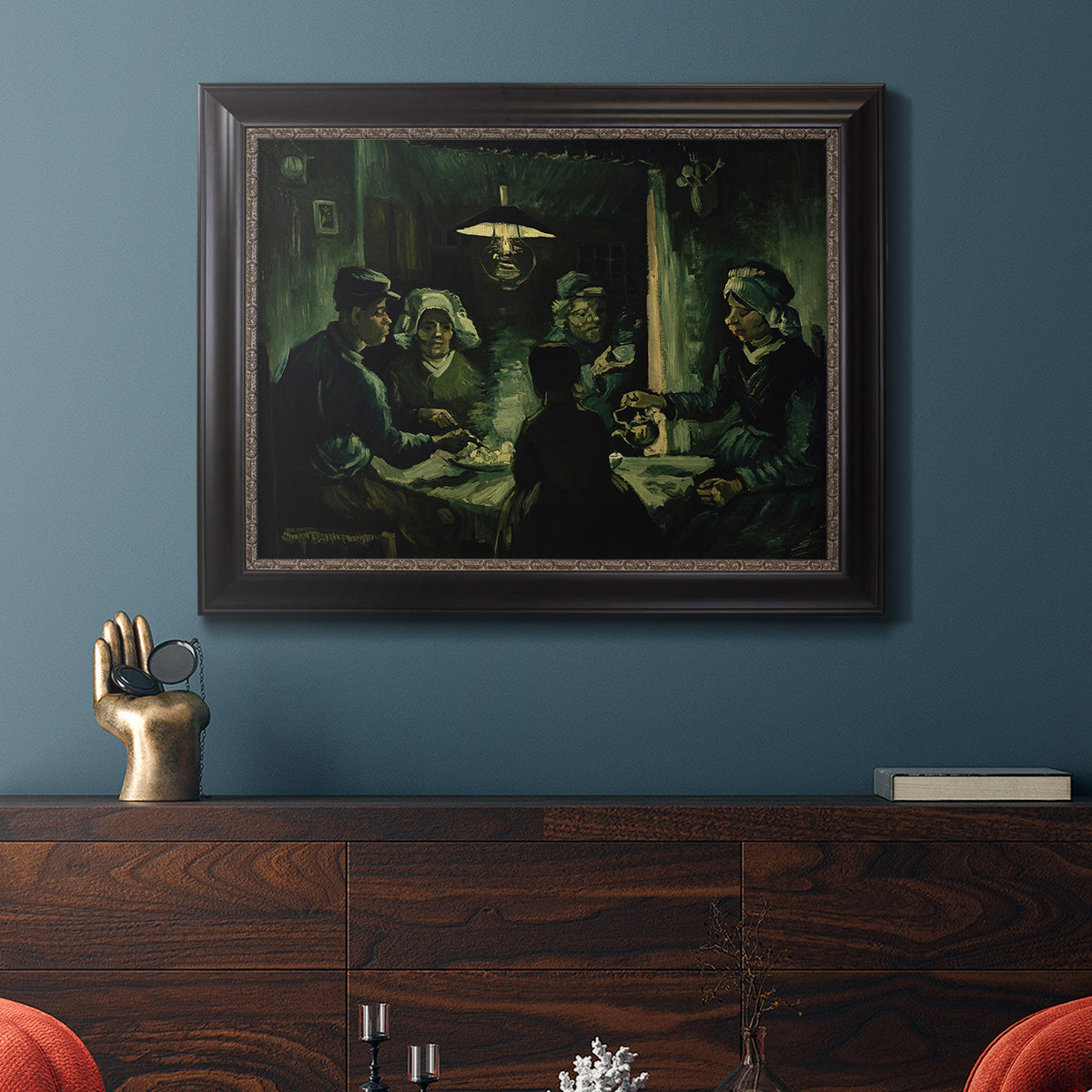Second Study for the Potato Eaters - Ornate Framed Canvas Print