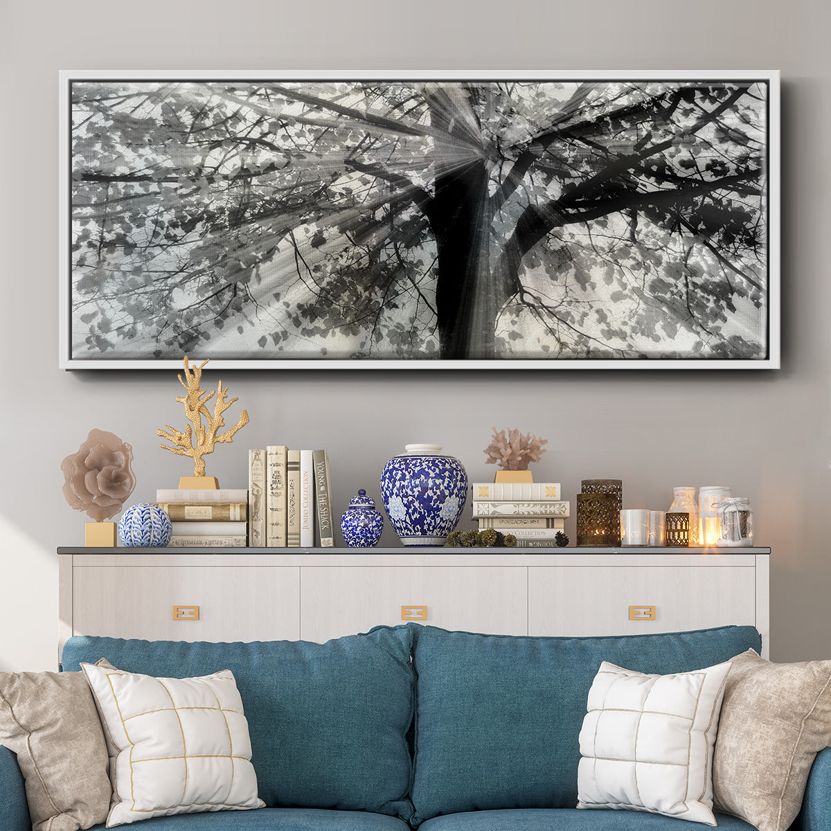 Story From Light and Shadow - Floater Framed Canvas Print