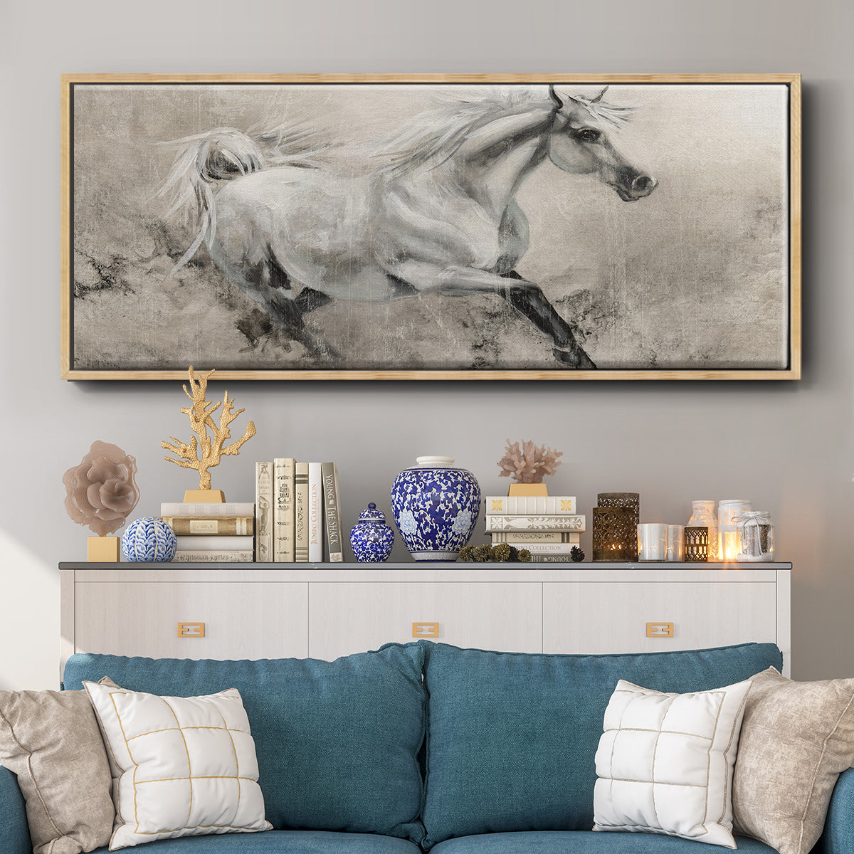 Majestic Stallion I - Floater Framed Canvas Print