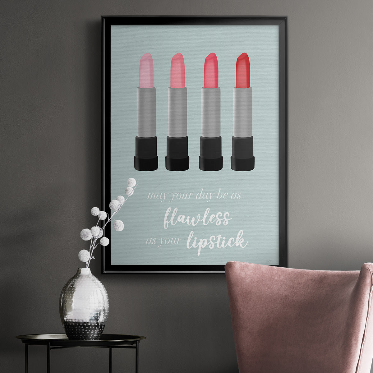 Flawless Lipstick - Modern Framed Canvas Print