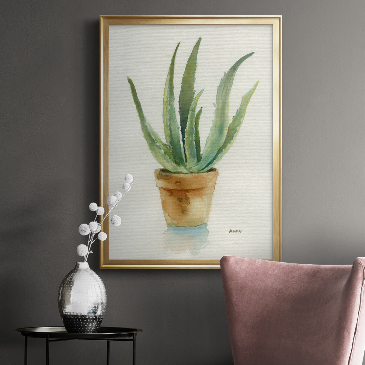 Succulent IV - Modern Framed Canvas Print