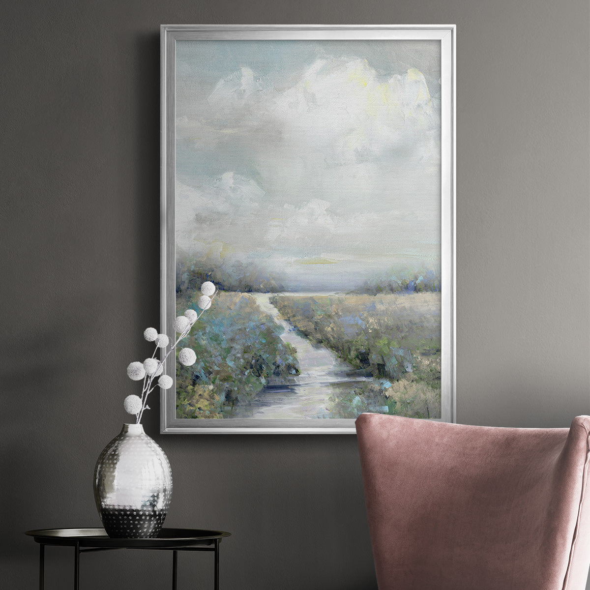 Peninsula Path - Modern Framed Canvas Print