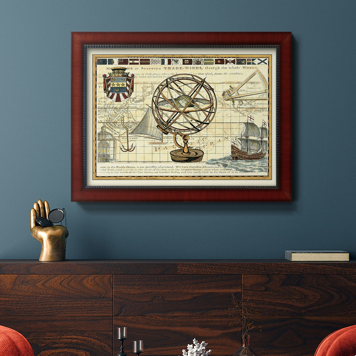 Nautical Map I Premium Framed Canvas- Ready to Hang