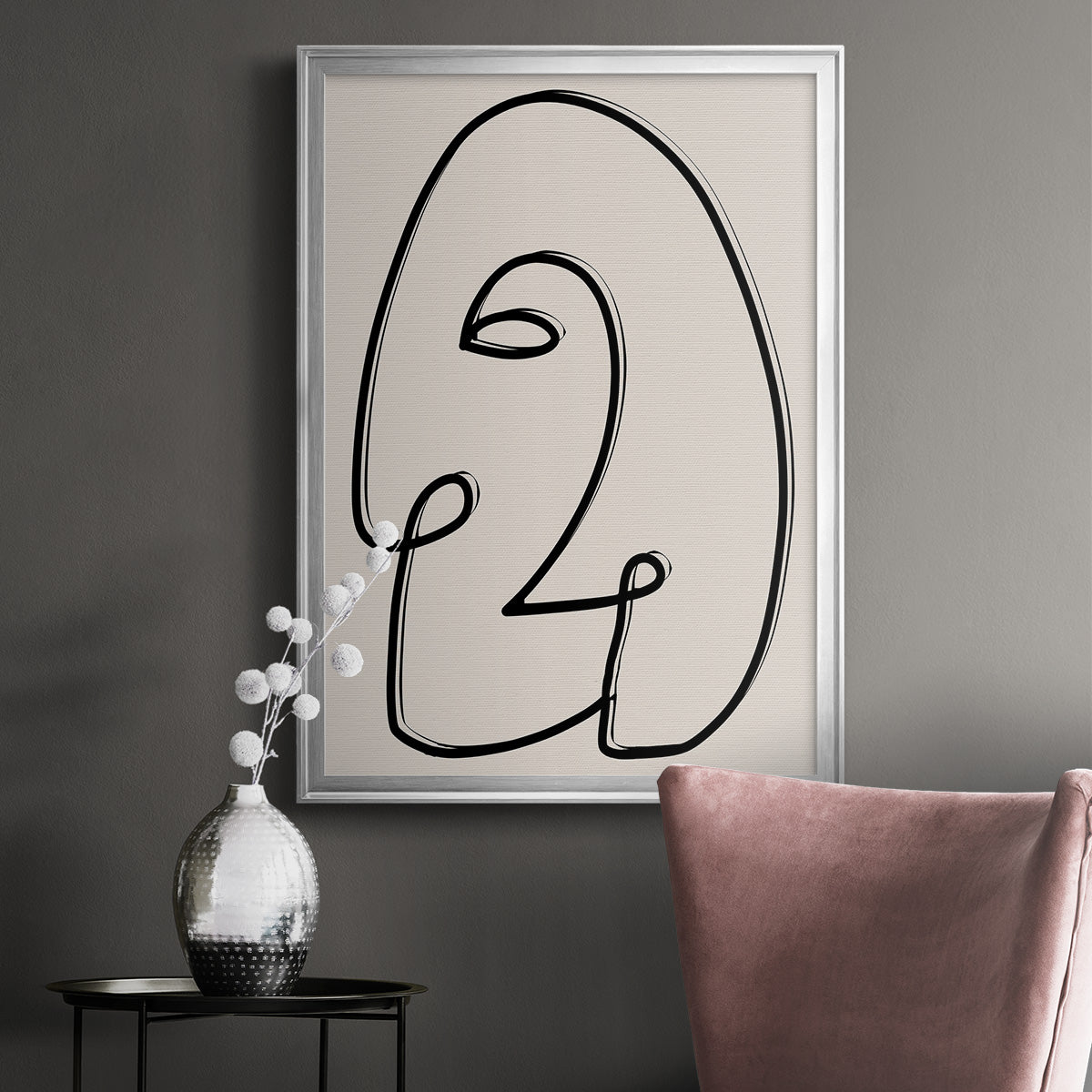 Face It II - Modern Framed Canvas Print