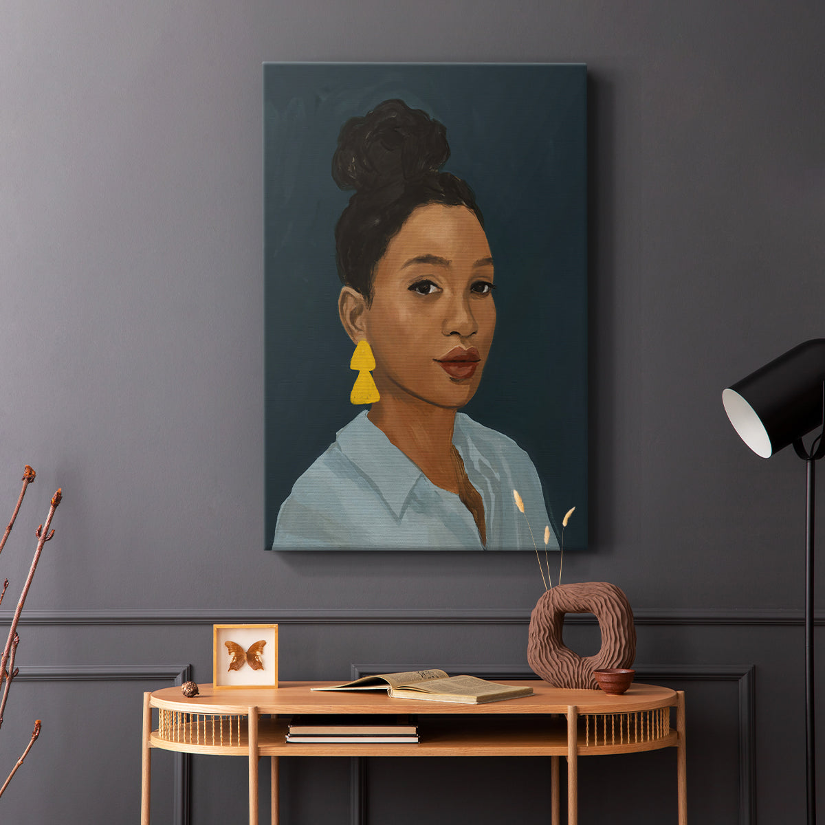 Figure in Yellow Earring - Canvas Art Print