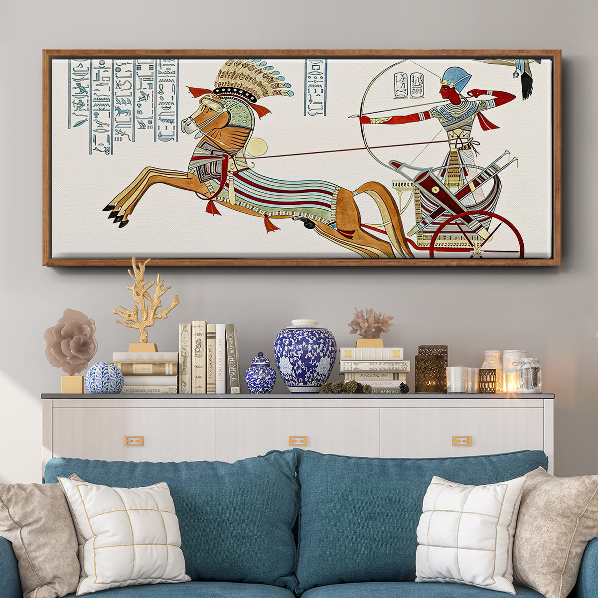 Egyptian Chariots I - Floater Framed Canvas Print