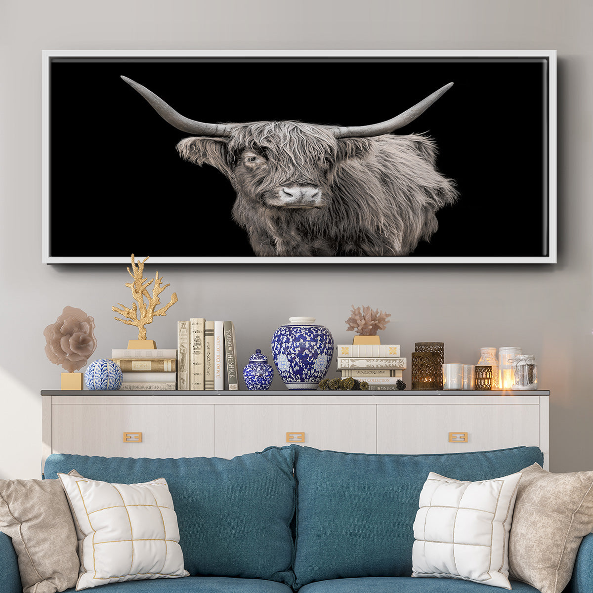 It's a Mooood I - Floater Framed Canvas Print