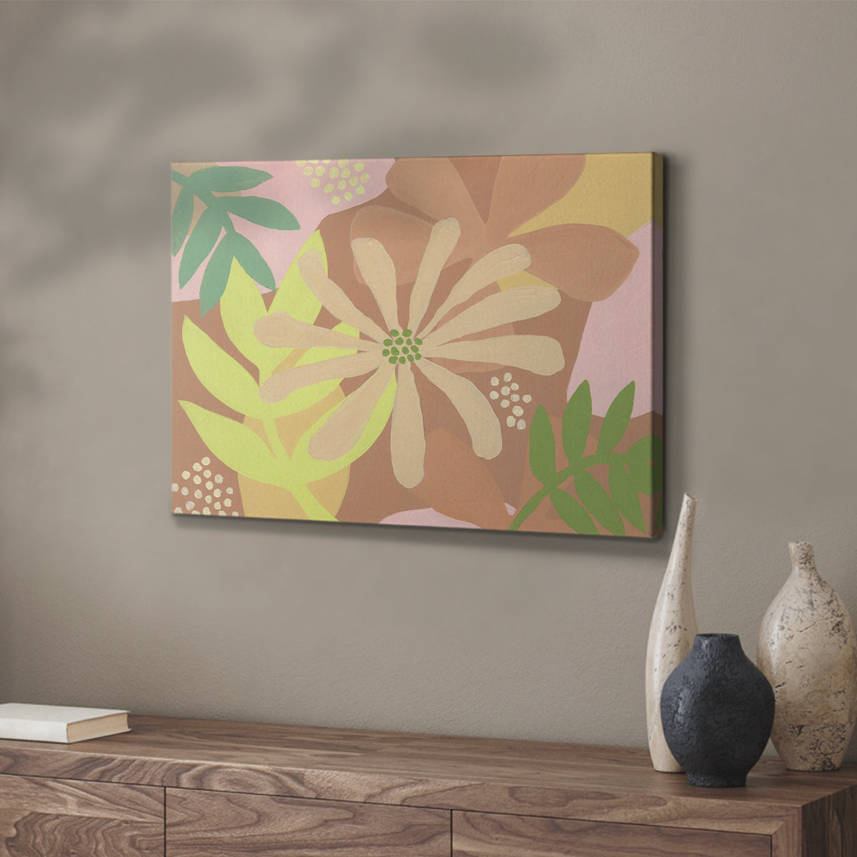 Neutral Blooms II - Canvas Art Print