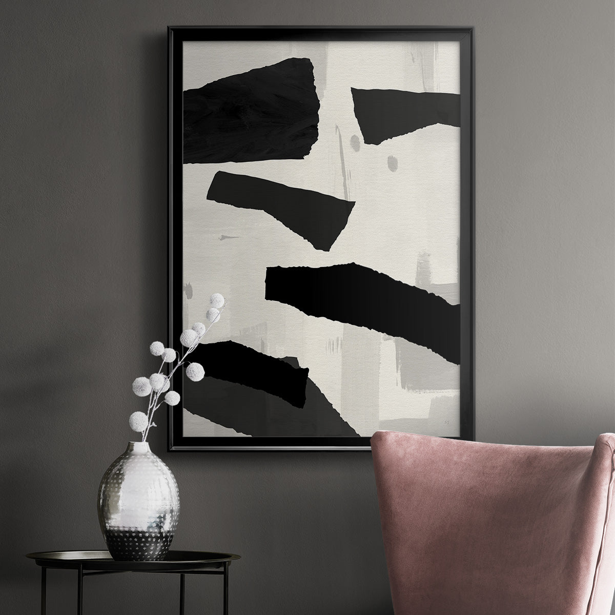 Mountain Paths II - Modern Framed Canvas Print