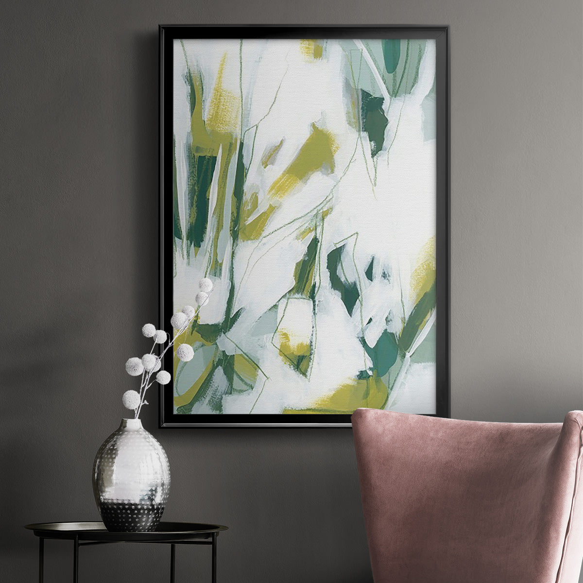 Emerald Ice IV - Modern Framed Canvas Print