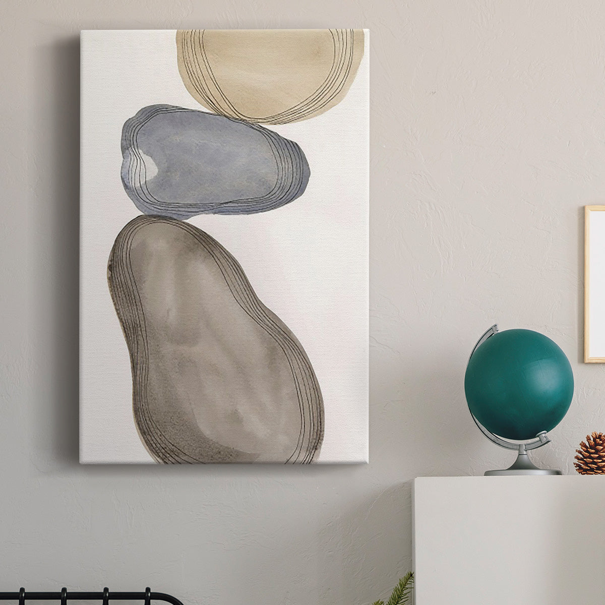 River Rocks Contour II Premium Gallery Wrapped Canvas - Ready to Hang