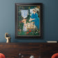 Intimate domestic genre scene by Édouard Manet in an ornate black frame with gilded inner detail displayed in a dark-toned interior setting.
