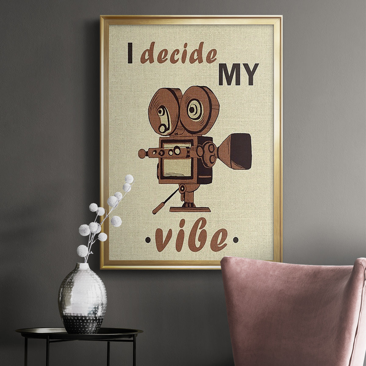 Movie Time III - Modern Framed Canvas Print