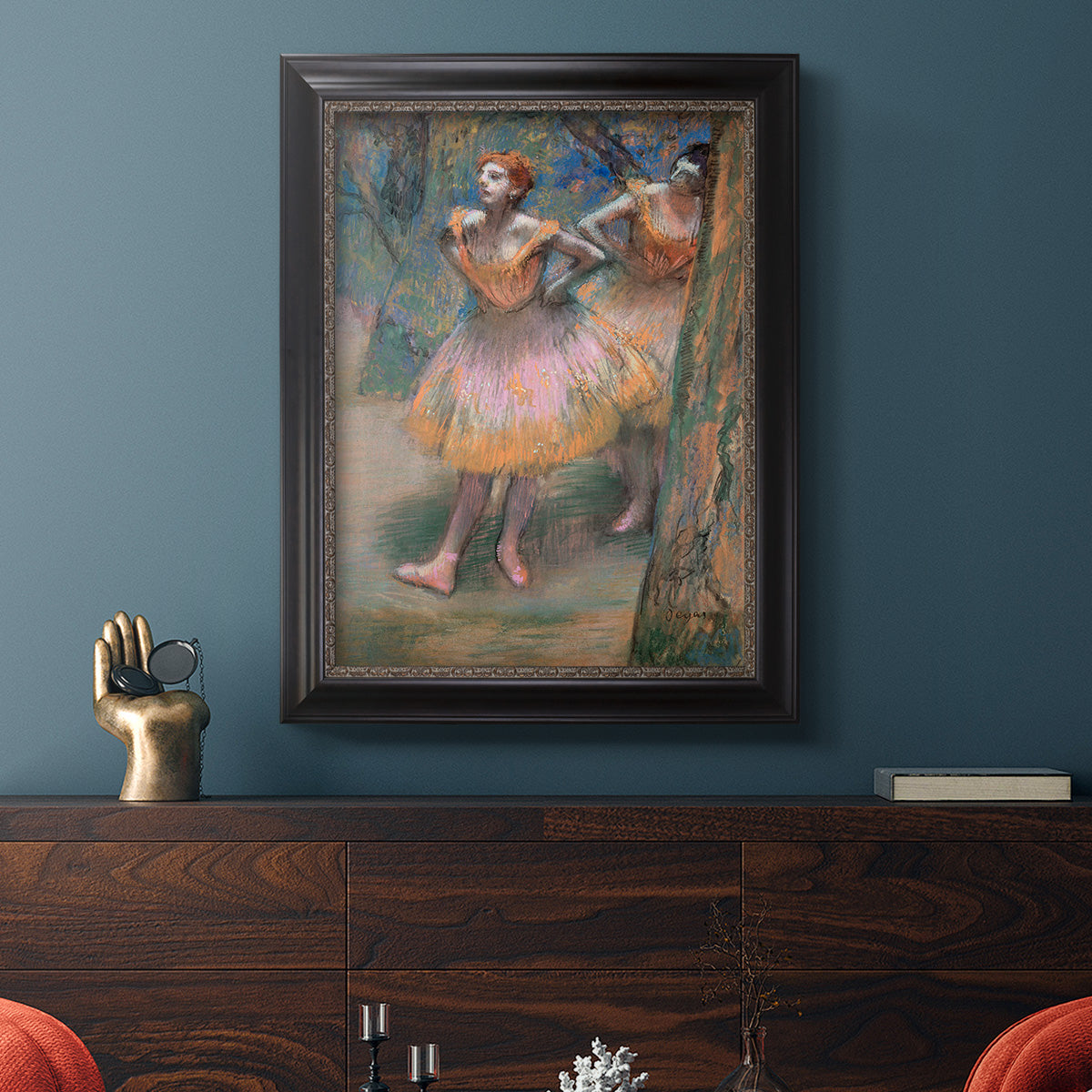 Two Dancers - Ornate Framed Canvas Print