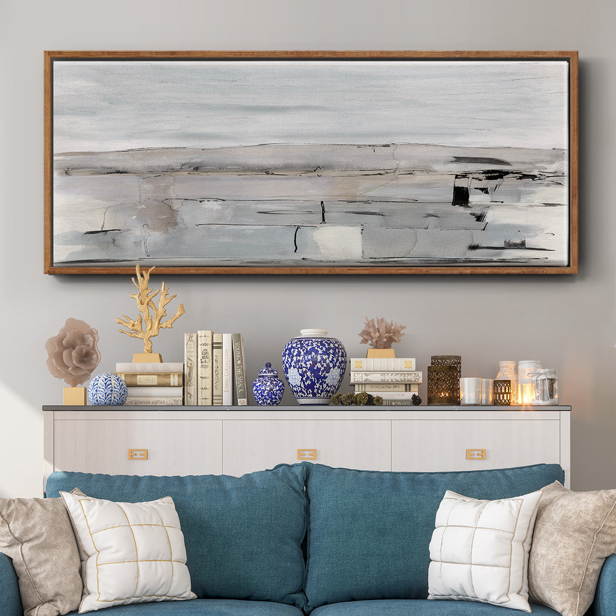Faraway Field - Floater Framed Canvas Print