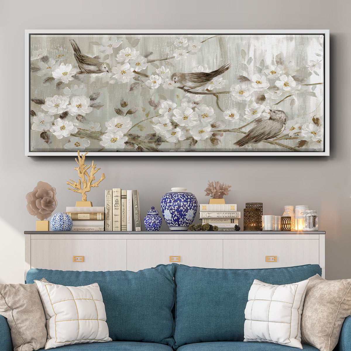 Songs of Spring - Floater Framed Canvas Print