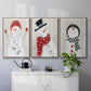 Snowman - Framed Premium Gallery Wrapped Canvas L Frame 3 Piece Set - Ready to Hang