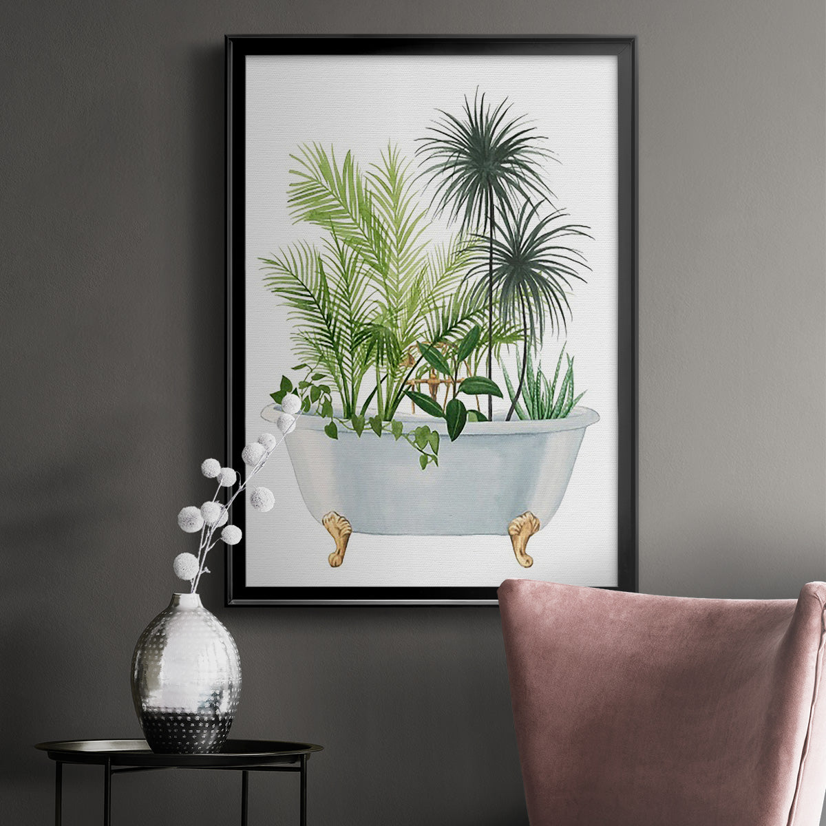 Plant Bath II - Modern Framed Canvas Print