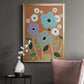 Woodblock Floral IV - Modern Framed Canvas Print