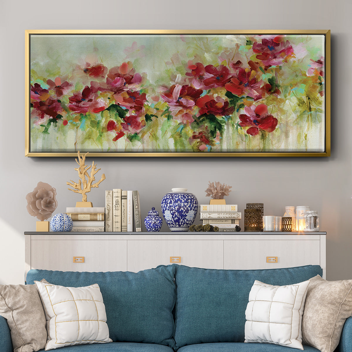 Playful Garden - Floater Framed Canvas Print