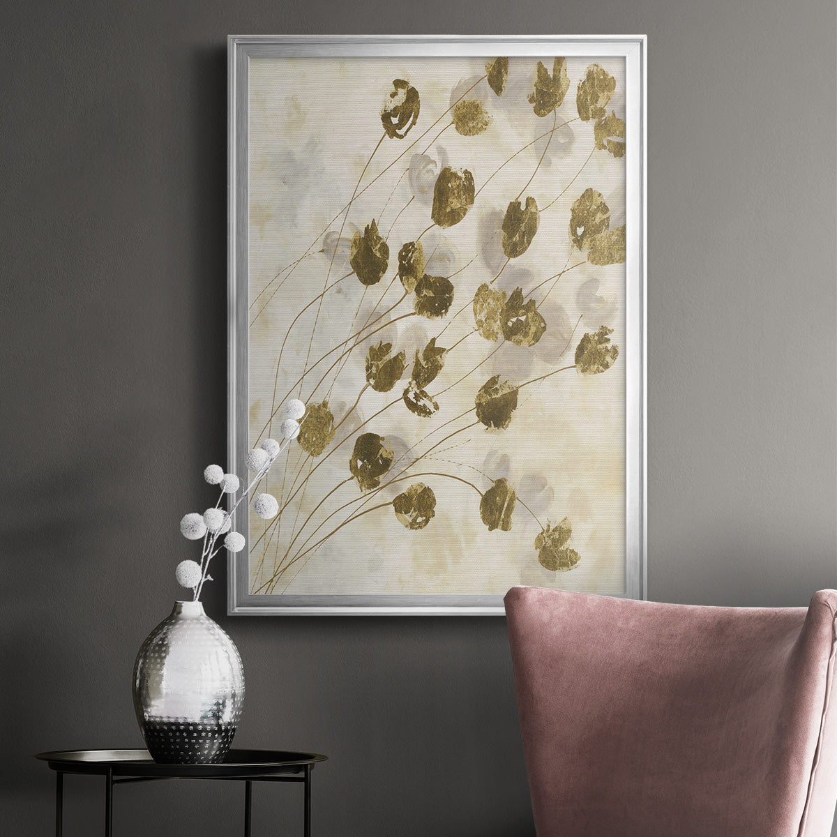 Elegance In Bloom IV - Modern Framed Canvas Print