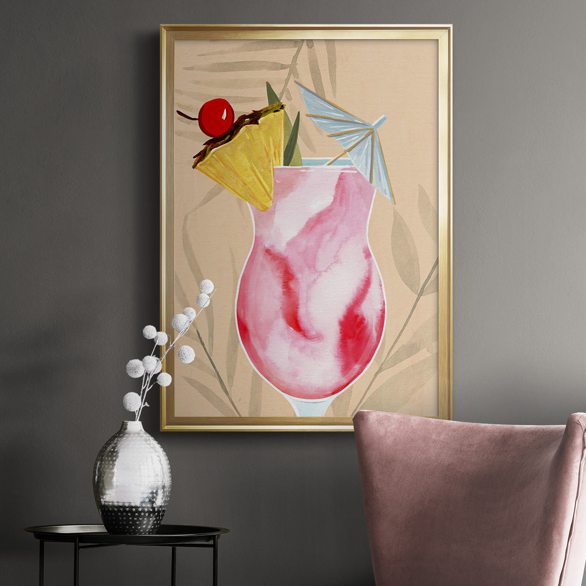 Tropical Cocktail II - Modern Framed Canvas Print