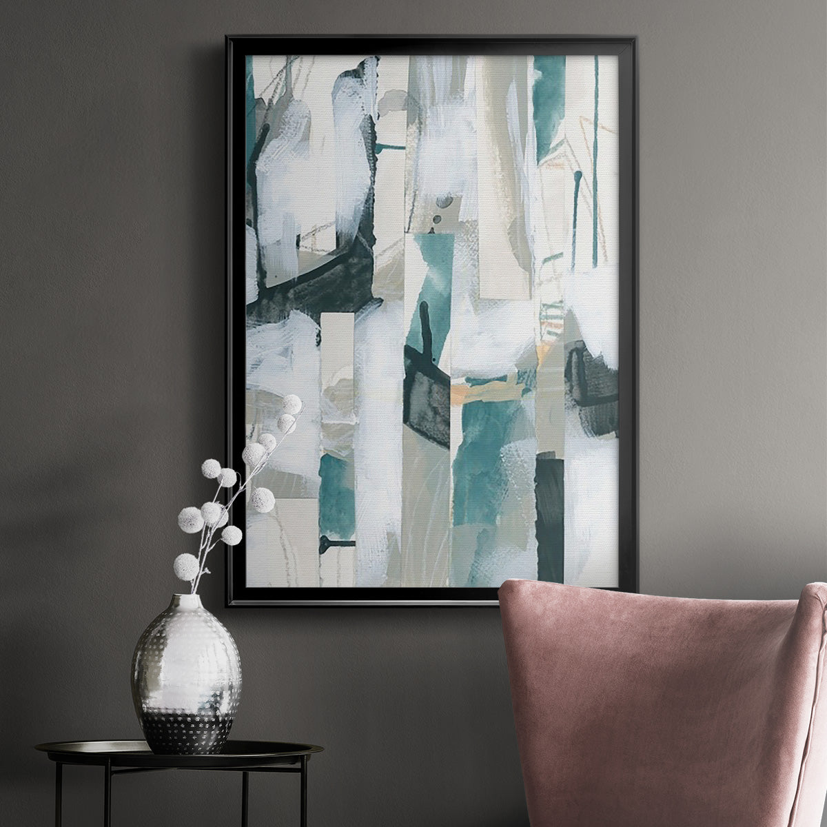 Sea Cavern Strata III - Modern Framed Canvas Print