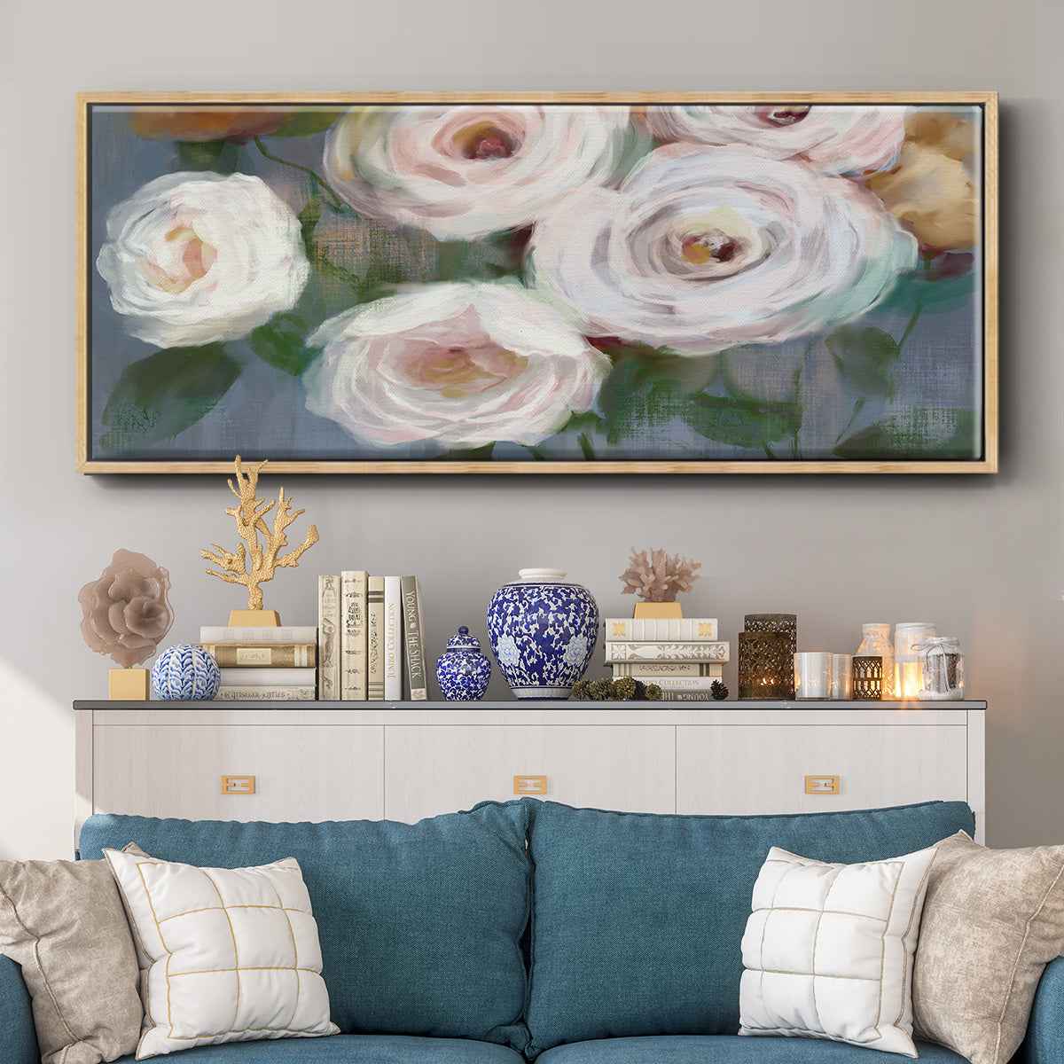 Magical Bouquet - Floater Framed Canvas Print