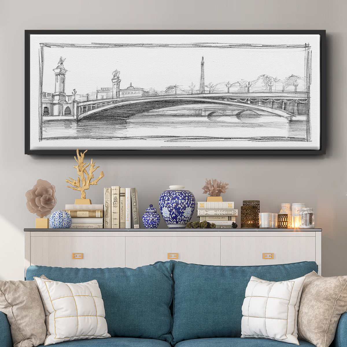 Pont Alexandre III - Floater Framed Canvas Print