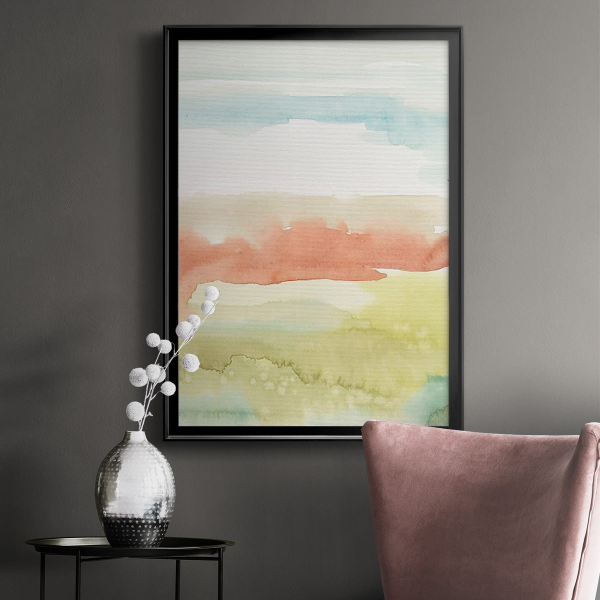 Blushing Sunrise II - Modern Framed Canvas Print