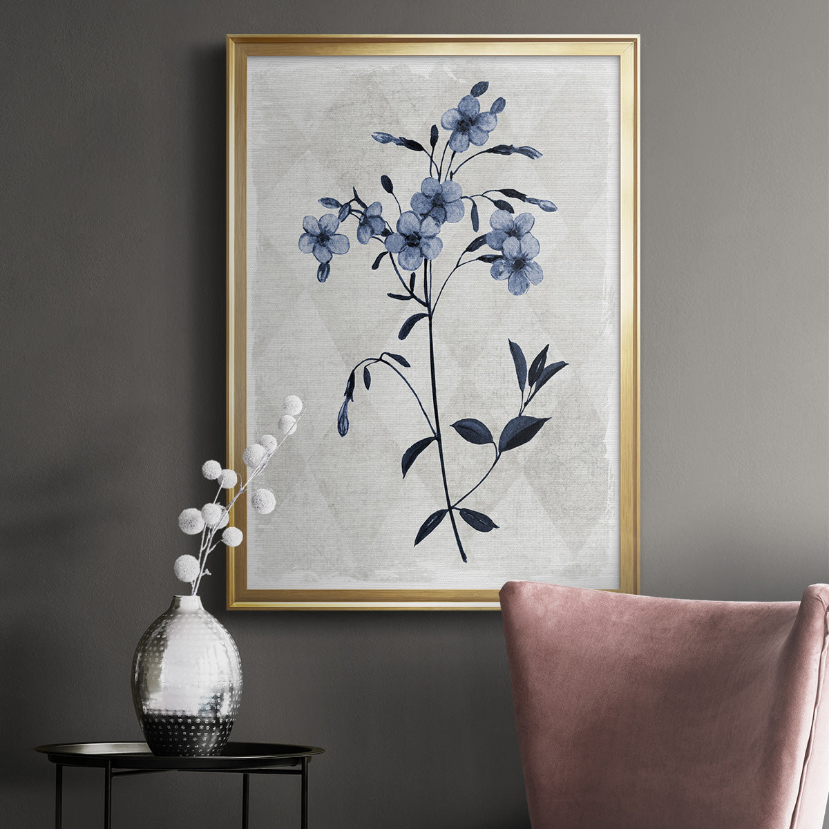 Harlequin Botanical III - Modern Framed Canvas Print