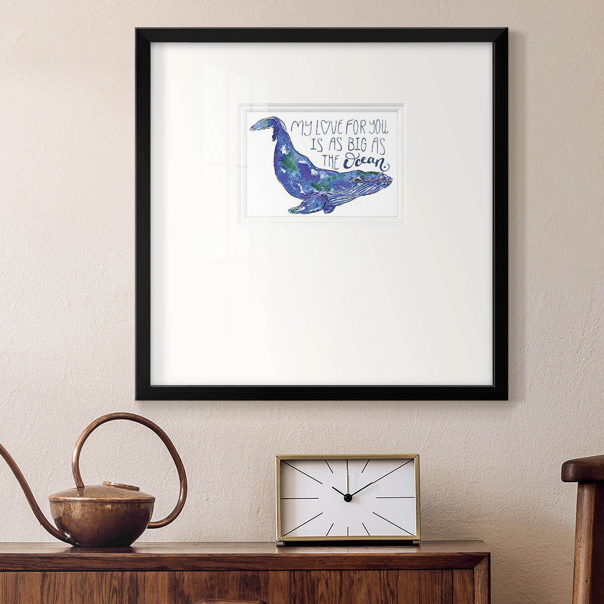 Whale Love II Premium Framed Print Double Matboard